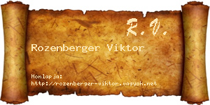 Rozenberger Viktor névjegykártya
